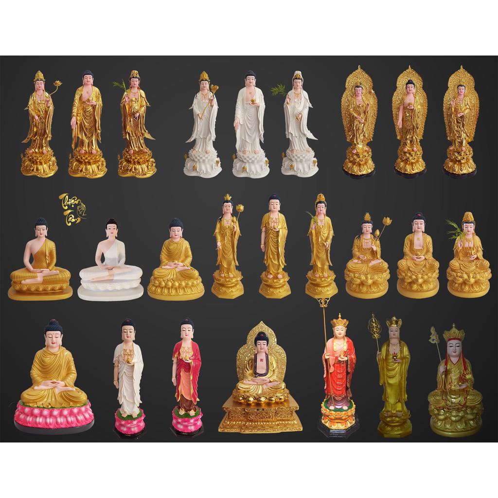 Tượng Quán Thế Âm Bồ Tát cao 90cm – Đứng – Vàng  009VD-QTA