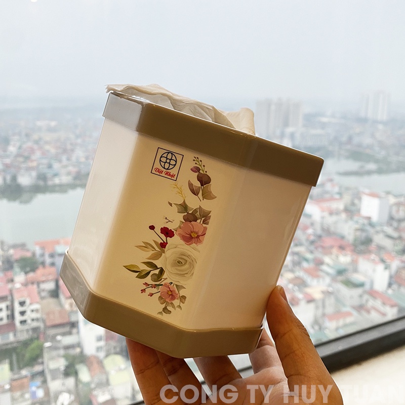 Hộp đựng khăn giấy, giấy ăn hình bát giác Việt Nhật 2731 (HBG02)