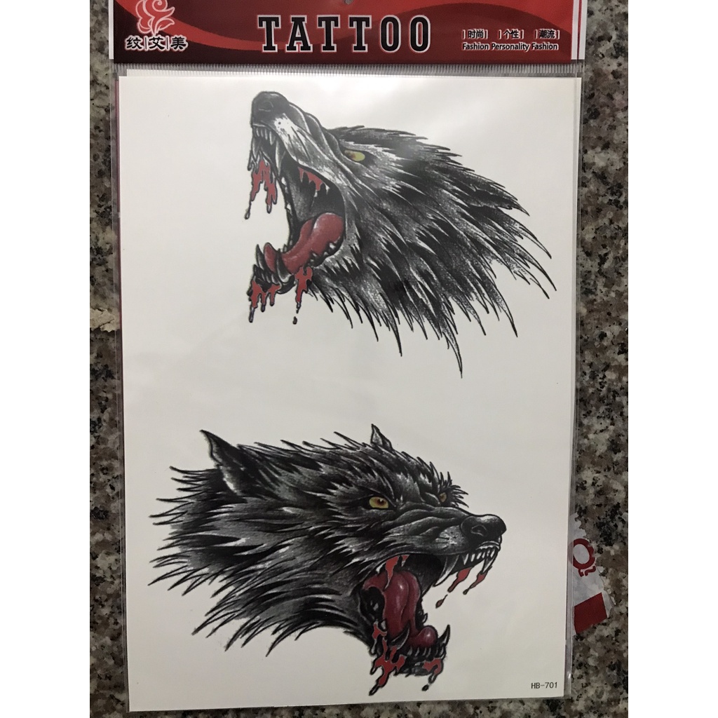 HB-506-Hình Xăm Dán 3D Cho Tay, Ngực, Vai, Lưng Tattoo - HÌNH YÊU QUÁI XANH