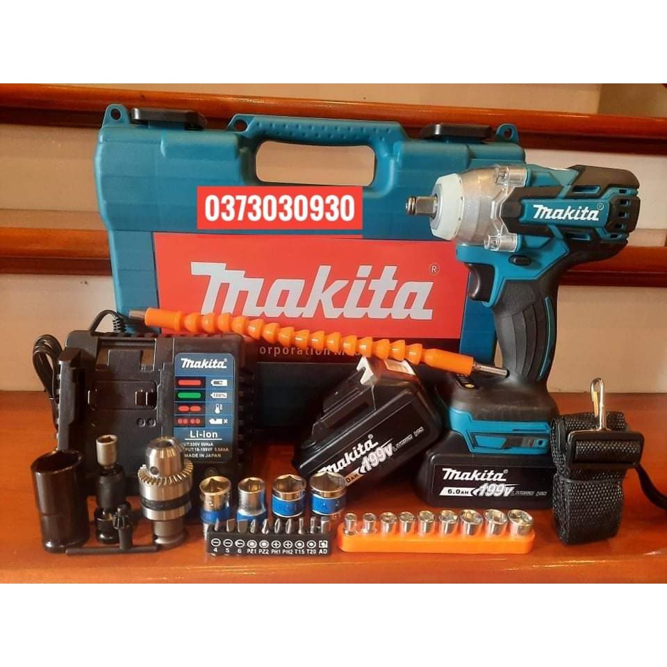 Máy Siết Bulong Makita 198V-199V Không Chổi Than-Tặng Bộ Phụ Kiện-Loại 1