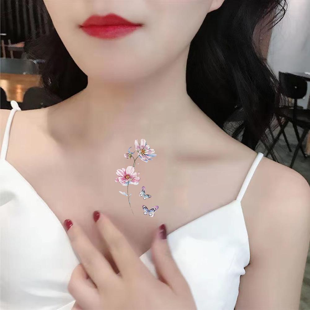 Hình Xăm Dán Tạm Thời Chống Nước Họa Tiết Hoa Lá Lớn Gợi Cảm Cho Nam Và Nữ