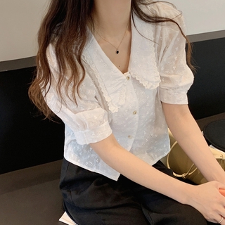 Áo kiểu tay phồng họa tiết thêu xinh xắn thời trang dành cho nữ 42639