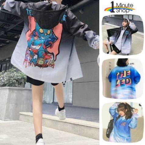 Áo Khoác Dù in hình Zombie jacket dành cho Nam Nữ có 2 màu Form Rộng Ulzzang THE ZED 1MINUTE | BigBuy360 - bigbuy360.vn