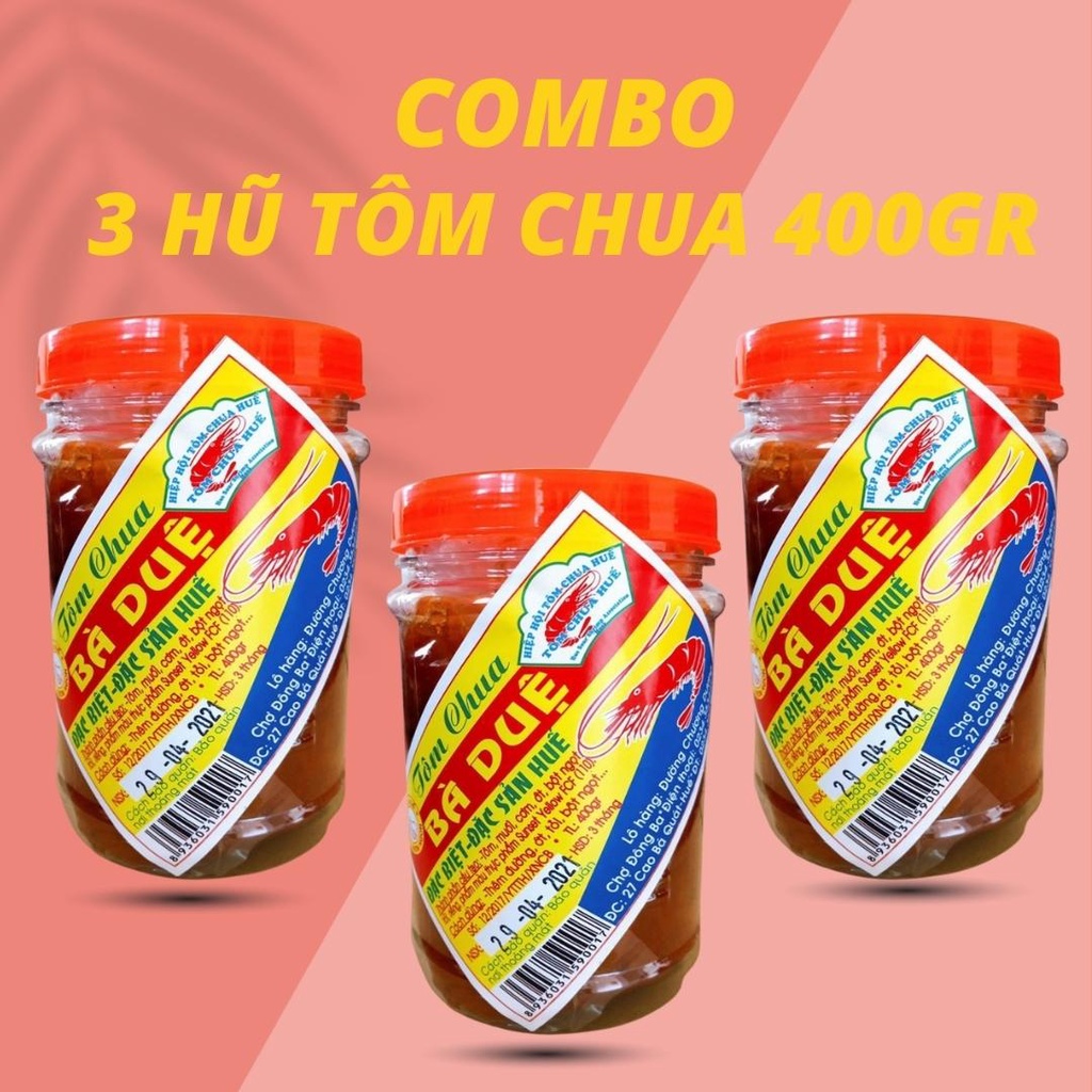 Mắm Tôm Chua Huế Bà Duệ Set 3 Hũ 400g – Hương Vị Đậm Đà Thơm Ngon