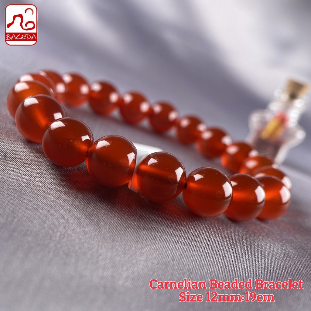 Baceda Vòng Tay Carnelian Màu Đỏ Tự Nhiên Tăng Cường Khả Năng Kích Thích Sự Sinh Tố