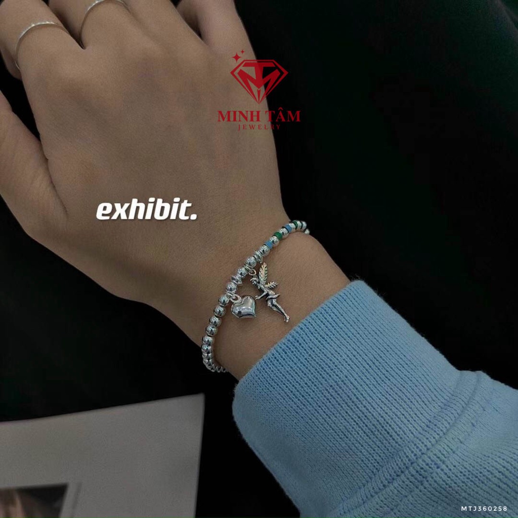 Lắc tay bi bạc trái tim thiên thần Bella bạc 925 ao cấp-Minh Tâm Jewelry