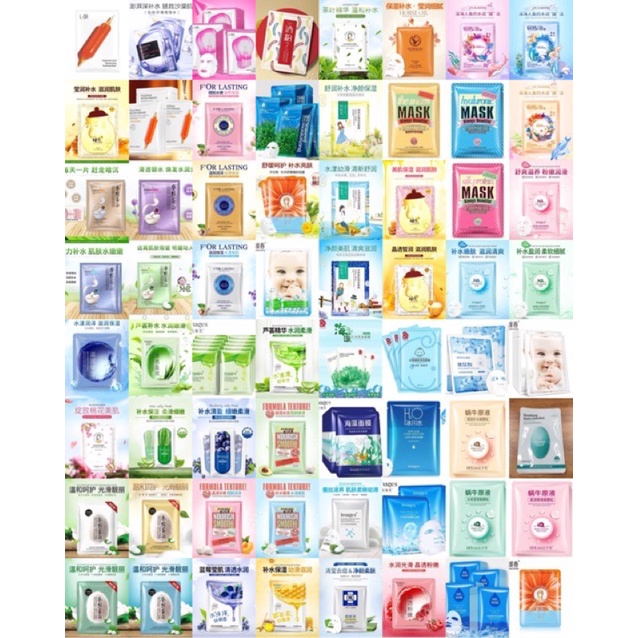 [FREESHIP HOÀN 20K XU] combo 50 miếng nạ serum, vitamin, trái cây, tinh chất cấp ẩm trắng sáng da