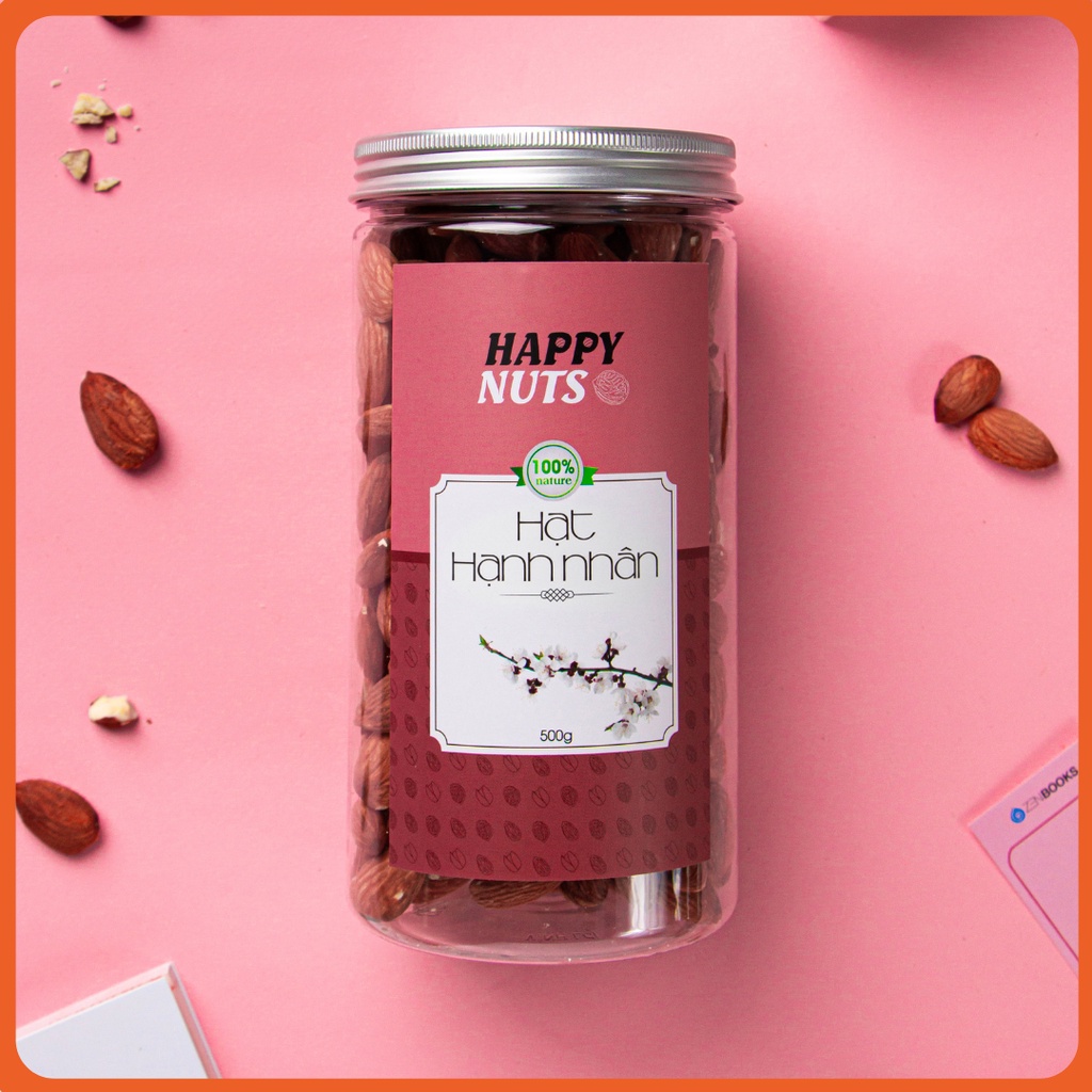 Hạt hạnh nhân rang mộc Mỹ HAPPY NUTS tách vỏ 500gr