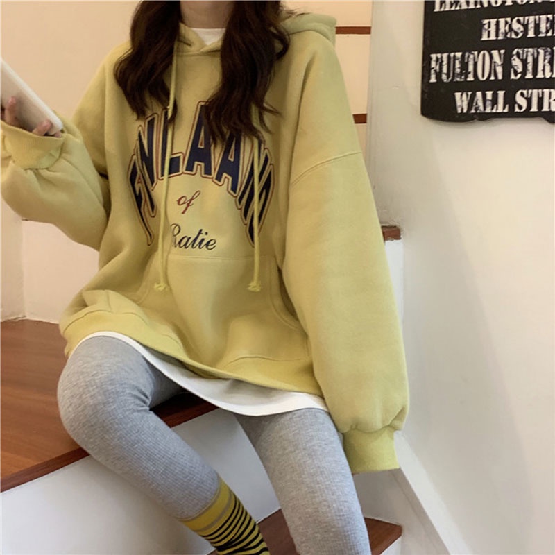 Áo Hoodies Có Nón Dài Tay Thiết Kế Mới Thời Trang Theo Phong Cách Hàn Quốc Dành Cho Nữ
