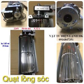 Motor quạt lồng sóc TỦ MÁT 2 khoang - Quạt tủ mát Alaska - Động cơ quạt lồng xóc