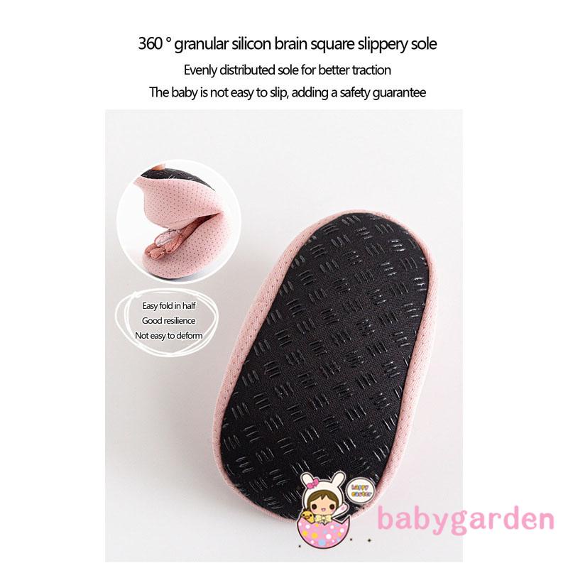 Giày Đế Bằng Chống Trượt Bằng Silicon Mềm Họa Tiết Hoa Hướng Dương Màu Tương Phản Cho Bé Gái