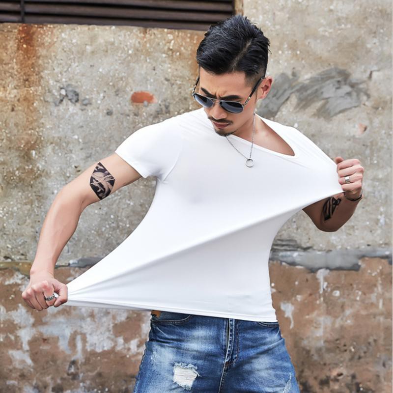 👣 Áo thun nam ngắn tay ôm body kiểu dáng trơn áo phông nam cộc tay cổ tròn chất liệu vải giãn cao cấp ⭐⭐⭐⭐⭐