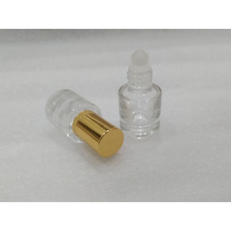 Vỏ chai thủy tinh dầy 3ml bi lăn Nắp có thể chọn lựa màu sắc dùng đựng tinh dầu dubai chiết nước hoa son môi bóng nước