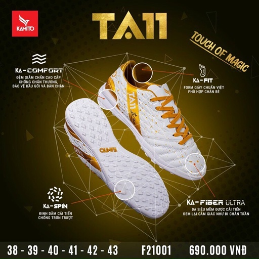 Giày bóng đá sân cỏ nhân tạo KAMITO TA11