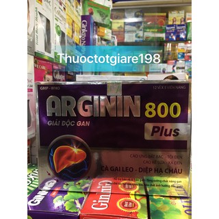Viên uống ARGININ 800 PLUS  giúp bảo vệ gan (hộp 60 viên)