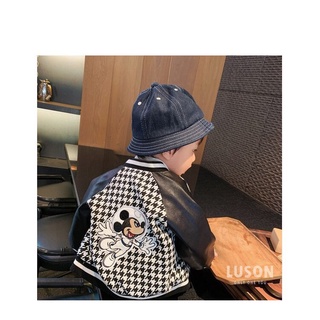 Áo dạ mickey phối tay da bé trai