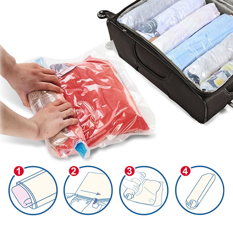1 PC Quần áo Túi hút chân không Lăn tay Máy nén khí Chống bụi Chống ẩm Chống ẩm Túi lưu trữ gia đình