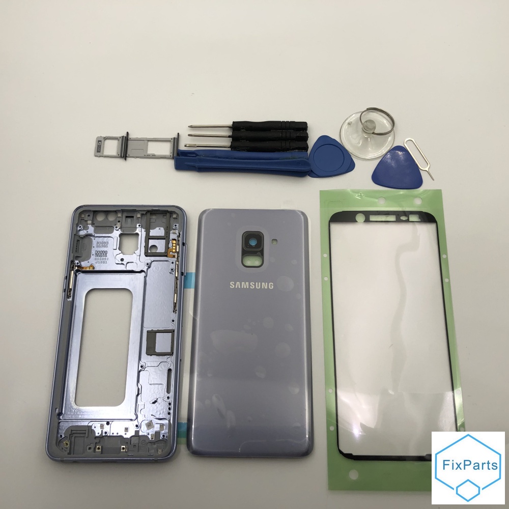 Ốp Điện Thoại Mặt Kính Viền Giữa Cho Samsung Galaxy A8 2018 SM-A530F/DS A8 Plus A730 A530 A730F