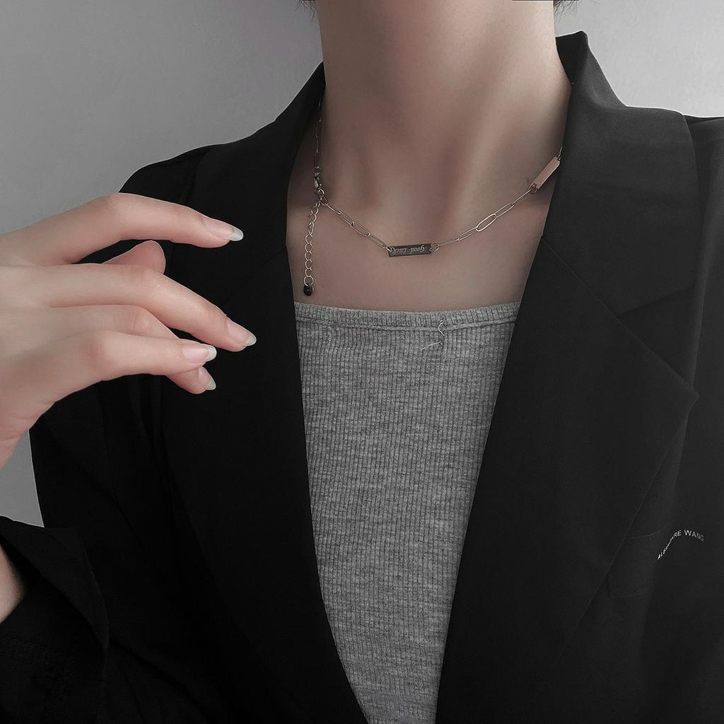 Dây Chuyền Thép Titan Hình Mặt Cười Phong Cách Hip Hop Đường Phố Hàn Quốc 22746 Thời Trang Đường Phố Cá Tính Dành Cho Nữ