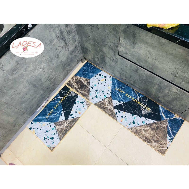 Thảm Bếp 3D lót sàn hàng loại 1 thấm hút nước chống trơn trượt giá Rẻ(Bộ 2 thảm) | BigBuy360 - bigbuy360.vn