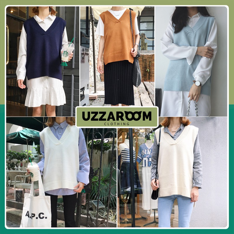 [CÓ SẴN] Áo gile len nữ áo len 3 lỗ Hàn Quốc