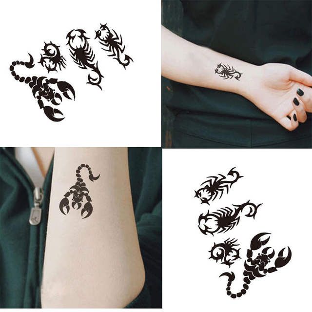 Hình xăm bọ cạp nhỏ. Xăm dán tatoo mini tạm thời, size &lt;10x6cm