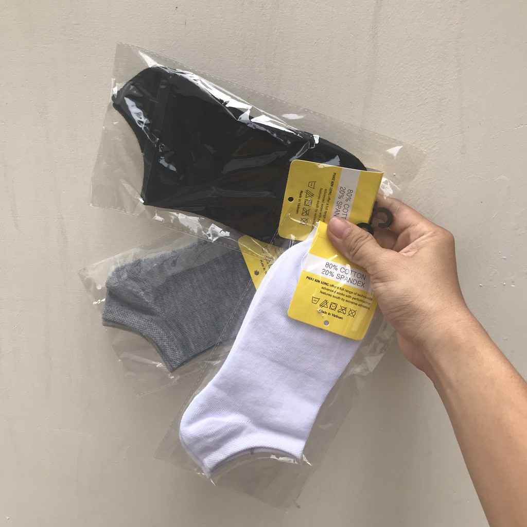 Set 10 đôi Tất trơn CỔ NGẮN Nam Nữ VNXK chuẩn xuất Nhật , vải dày dặn, chất liệu cotton thoáng mát khử mùi