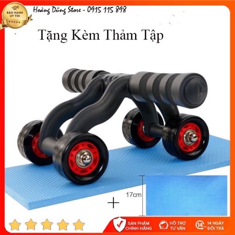 💥[HÀNG LOẠI 1]💥 Con lăn tập bụng 4 bánh 💥 TẶNG THẢM LÓT GỐI💥| Dụng cụ tập cơ bụng 4 bánh tại nhà