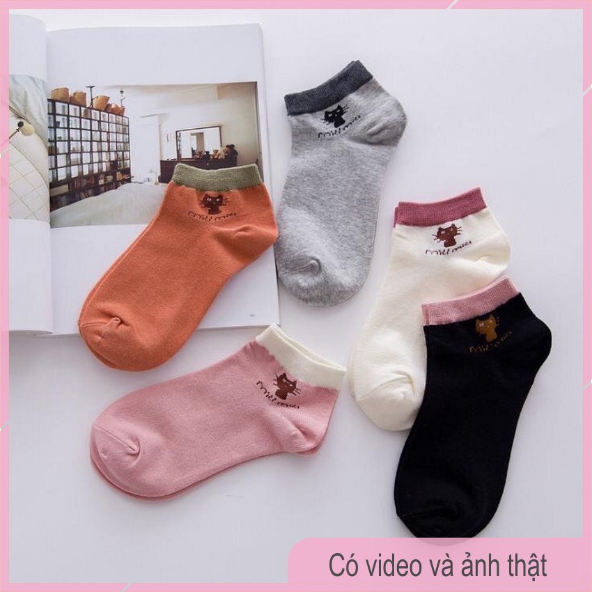 Sét 10 Đôi Tất Mèo Miu Miu Nữ Dễ Thương T03-THESHE