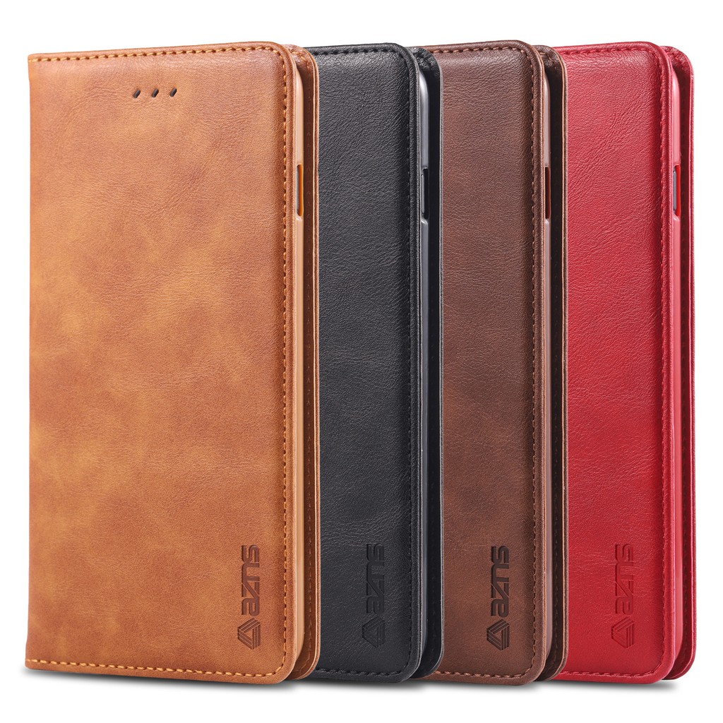 Bao da điện thoại di động Samsung Galaxy S21 Ultra S9 S10 Plus M10 A10 Note 9 PU Leather Phone Case Back Cover