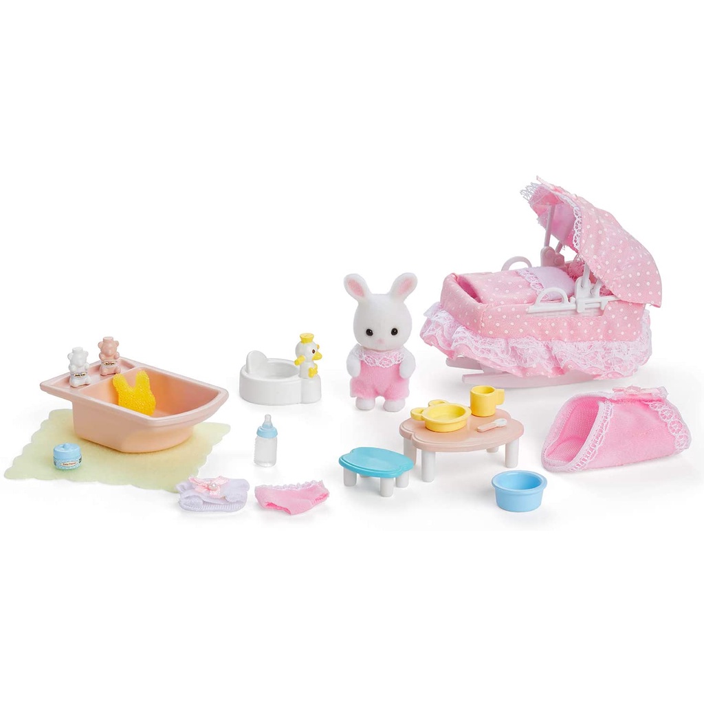 Calico Critters Sylvanian Families Bộ Chăm Sóc Yêu Thương Của Thỏ Trắng Sophie Love N Care Playset