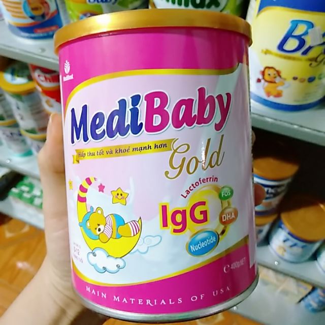 Sữa bột medi baby 400g dành cho trẻ 0- 12 tháng tuổi