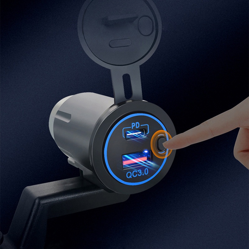 Tẩu Sạc Nhanh QC 3.0 PD Type-c USB Kép Cho Xe Hơi / Xe Máy
