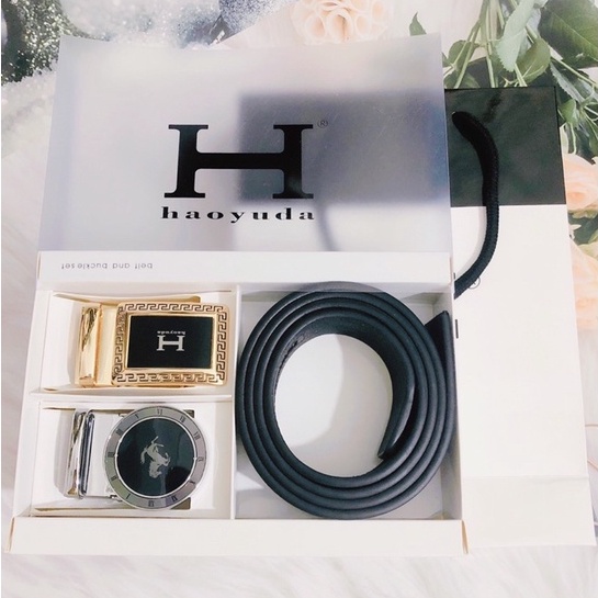 Thắt Lưng Nam [FULLBOX] Da Bò Thật Dây Lưng Nam COMBO Nguyên Set 2 Mặt Khóa Và 1 Dây Quà Tặng Sang Trọng Đẳng Cấp