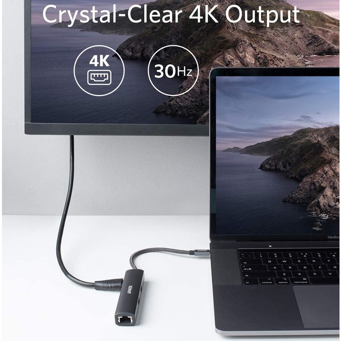 Hub chuyển đổi Anker PowerExpand + 5-in-1 USB-C Ethernet - Chính hãng