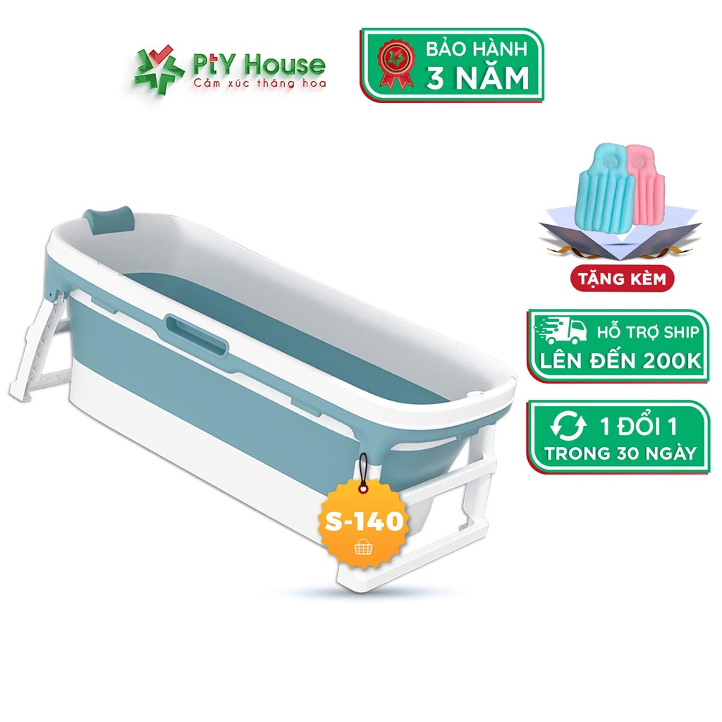 Bồn Tắm Silicon Gấp Gọn PTY HOUSE, Loại Không Nắp Kích Thước 136cm Chất Liệu Nhựa Siêu Bền Bảo Hành 3 Năm Chính Hãng