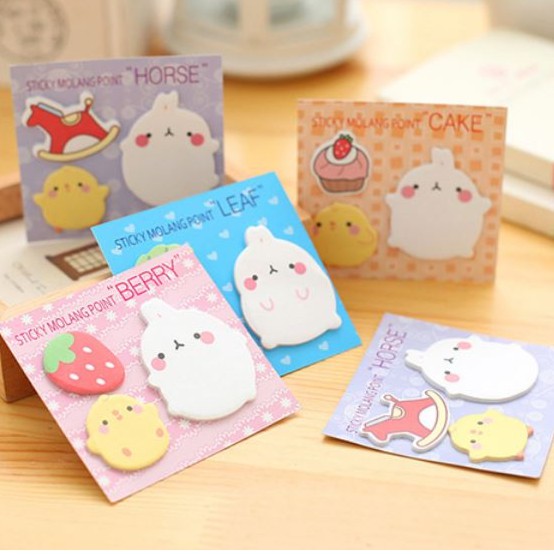 Bộ giấy note molang 3 hình xinh xắn