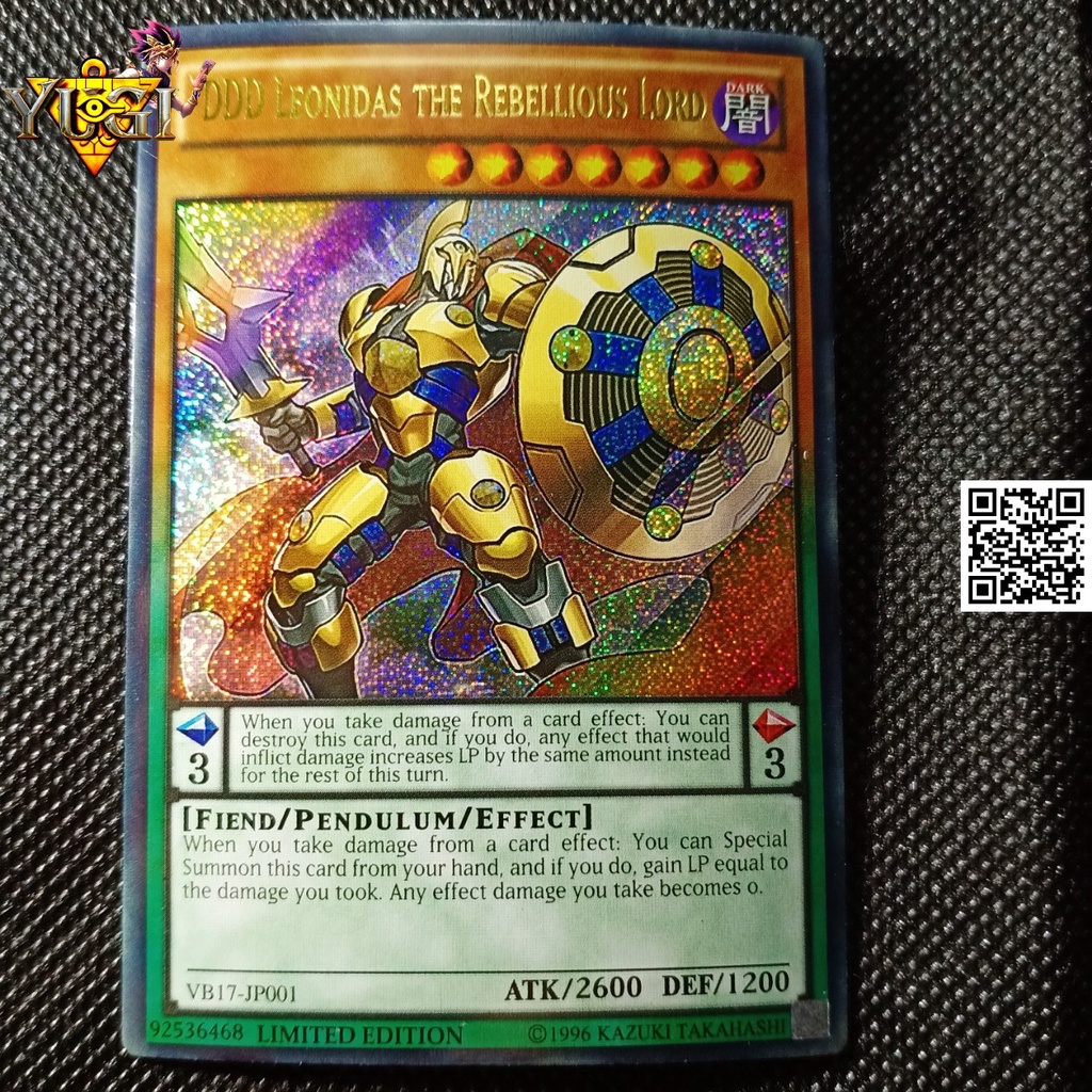 Bài Vua trò chơi DDD Leonidas The Rebellious Lord hiệu ứng nền cát ánh xạ ai cập Secret Rare Yugioh TẶNG Top Loader bọc