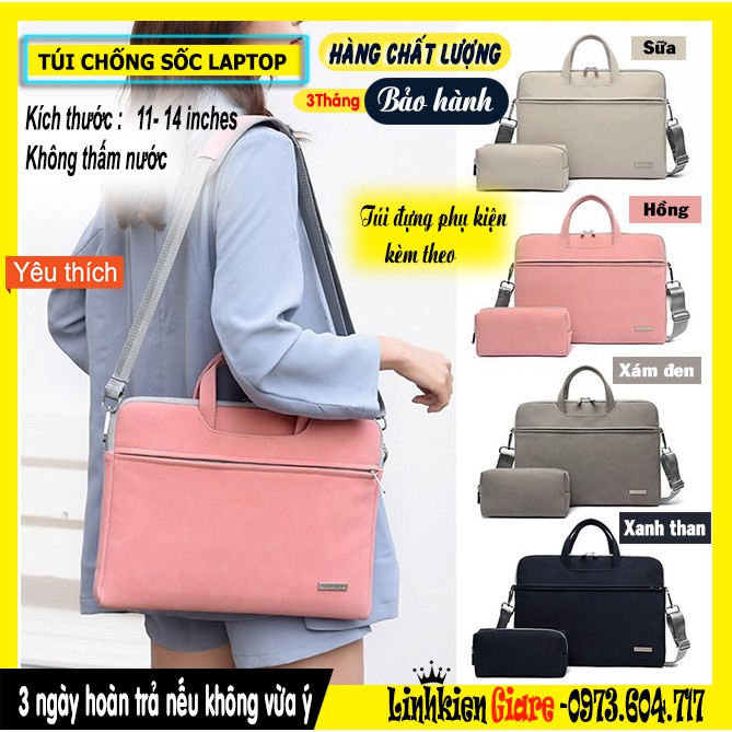 Túi chống sốc Macbook - Laptop có quai đeo và Túi đựng phụ kiện kèm theo siêu xinh 11 - 14 inches