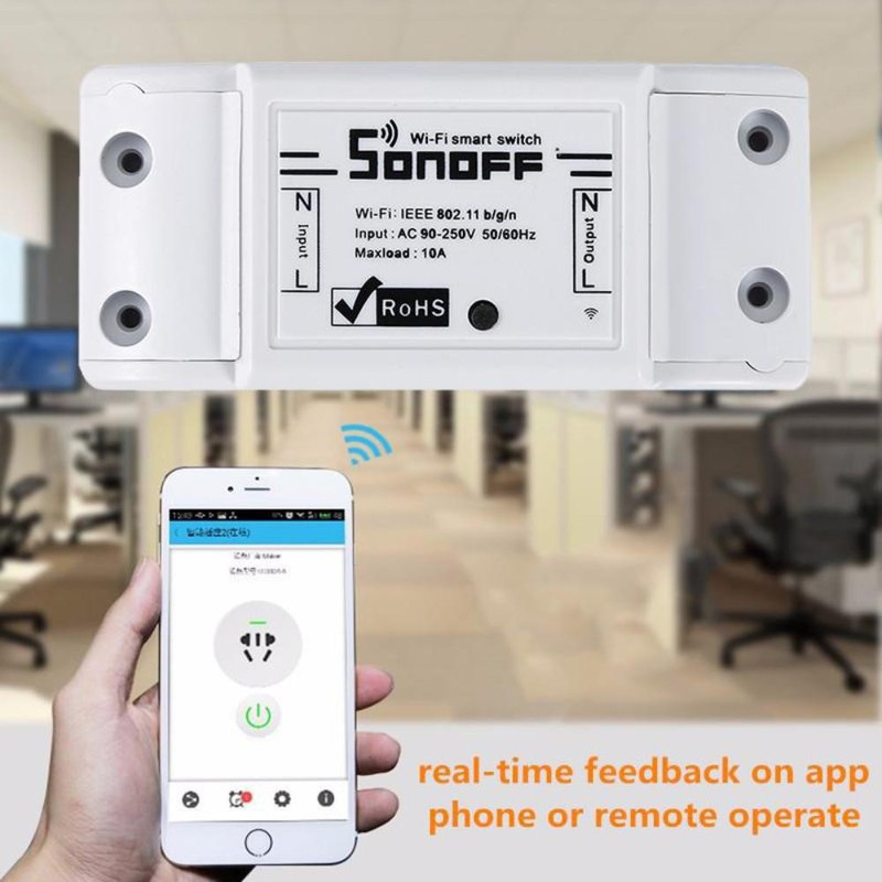 Thiết Bị Bật Tắt Điểu Khiển Điện Thông Minh Qua Wifi Sonoff Basic