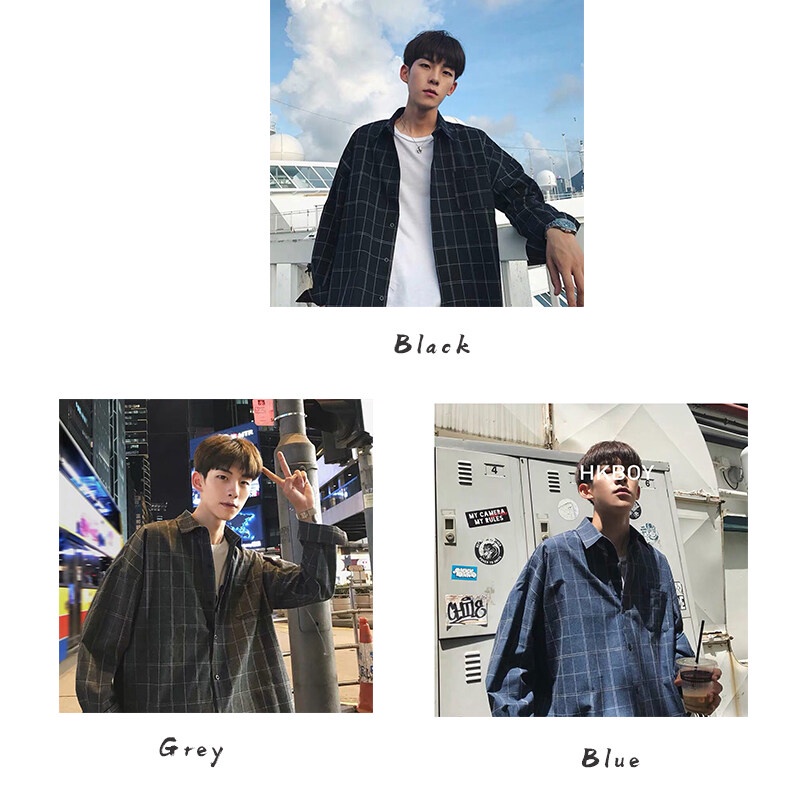 Áo sơ mi AOKANG dáng rộng thoáng khí thấm hút mồ hôi thoải mái họa tiết sọc caro dễ phối đồ thời trang cho nam