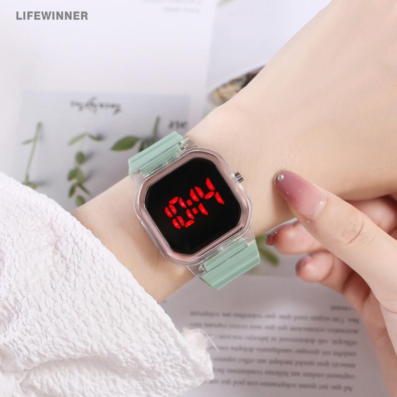 1 đồng hồ đeo tay điện tử màn hình LED màu sắc ngọt ngào