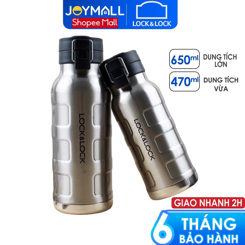 Bình giữ nhiệt Lock&amp;Lock thép không gỉ Bumper Bottle LHC4141 470ml, LHC4142 650ml - Hàng chính hãng - JoyMall