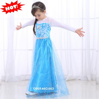 Đầm Elsa Dài Chạm đất + Tà Dài Cho bé