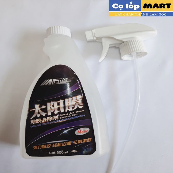 Dung dich tẩy keo phim cách nhiệt 500ml, dung dịch vệ sinh tẩy keo bám trên kính decal, chai xịt làm sạch keo hiệu quả