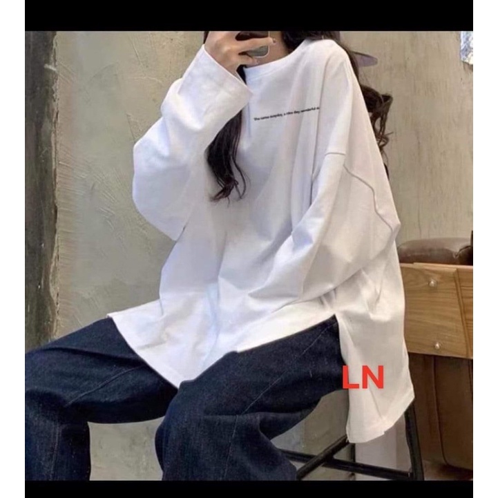 Áo xuông xẻ tà dòng chữ nhỏ DA6