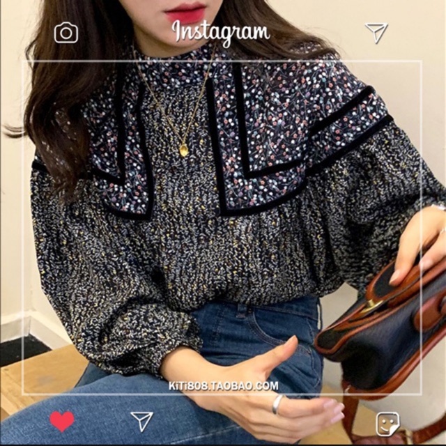 Kumivn ❌ SẴN ❌ áo sơ mi hoa nhí cổ đức korea style