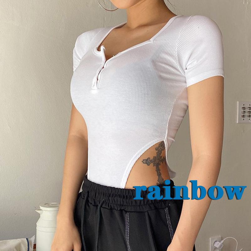 Bộ Áo Liền Quần Dệt Kim Tay Ngắn Cổ Vuông Màu Trắng / Đen Thời Trang Mùa Hè Cho Nữ | BigBuy360 - bigbuy360.vn