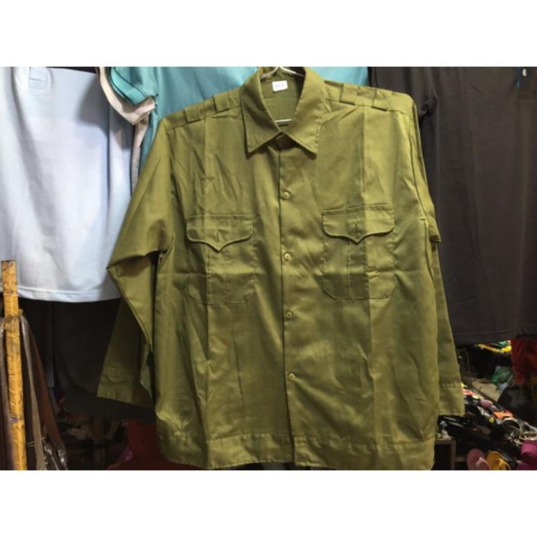 Free ship  Áo Lao Động Xanh Rêu