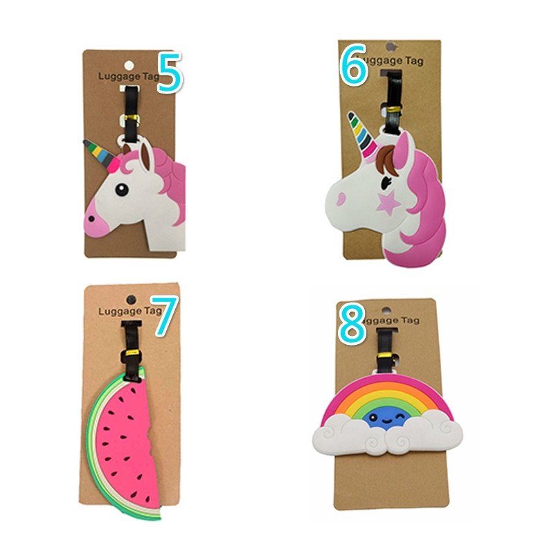 Thẻ Hành Lý Bằng Nhựa PVC Họa Tiết Hoạt Hình Sáng Tạo